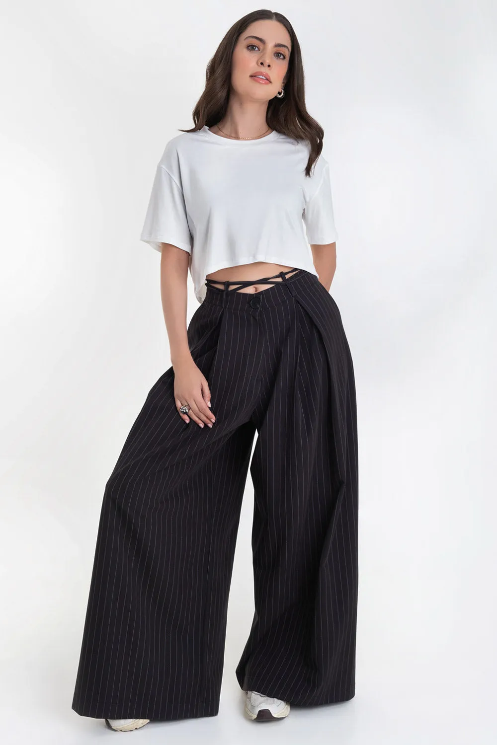 Camiseta cropped fluida de manga corta