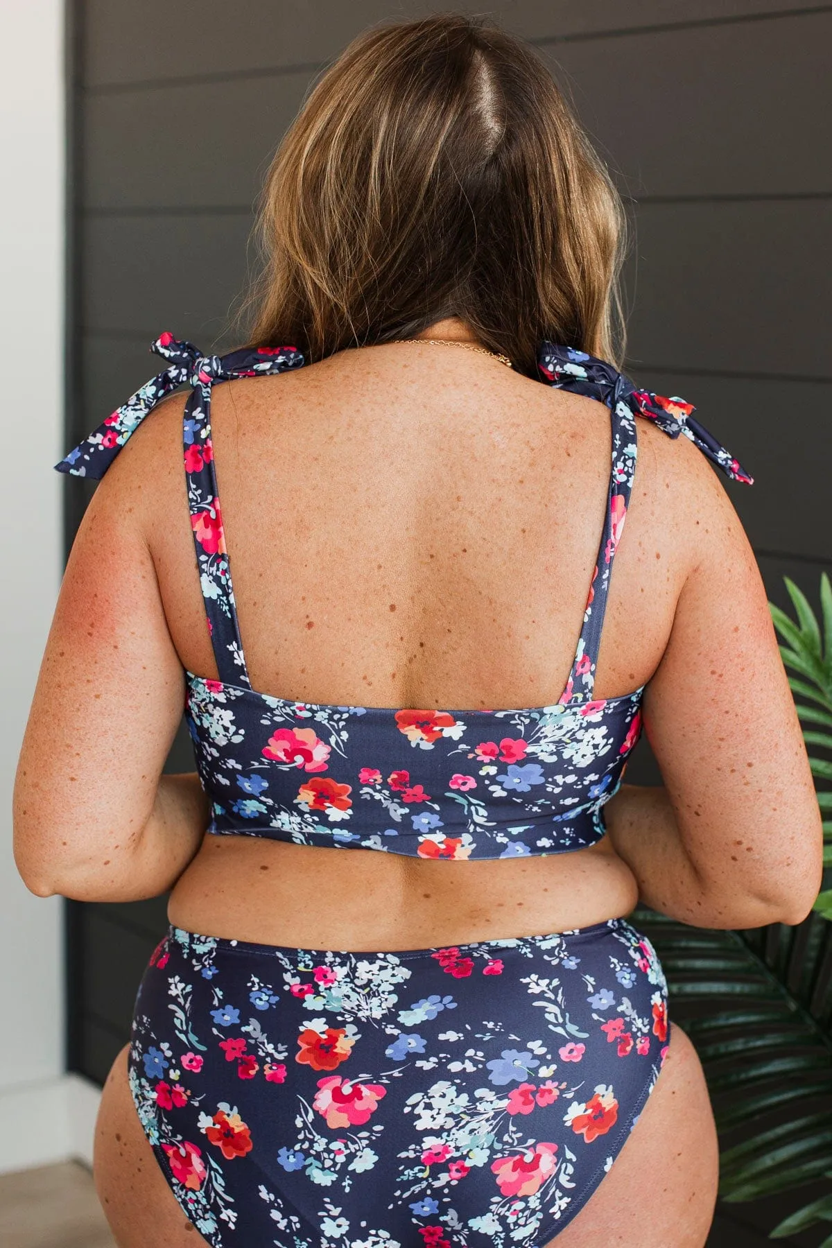 Chasing The Sun Bandeau Swim Top- Navy Floral