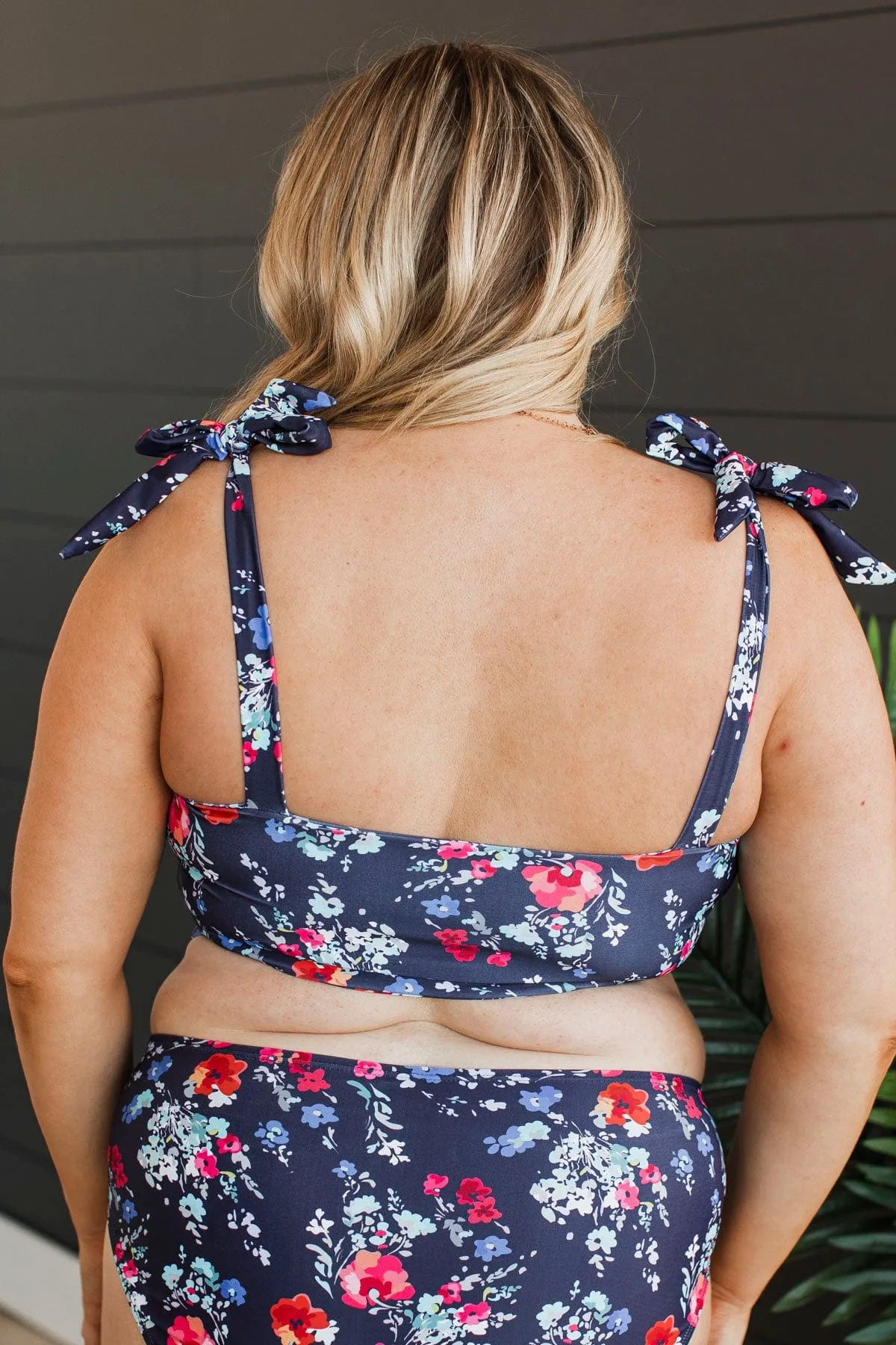 Chasing The Sun Bandeau Swim Top- Navy Floral