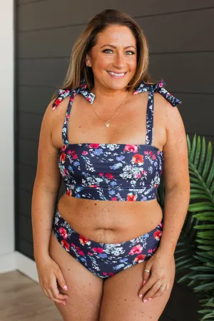 Chasing The Sun Bandeau Swim Top- Navy Floral