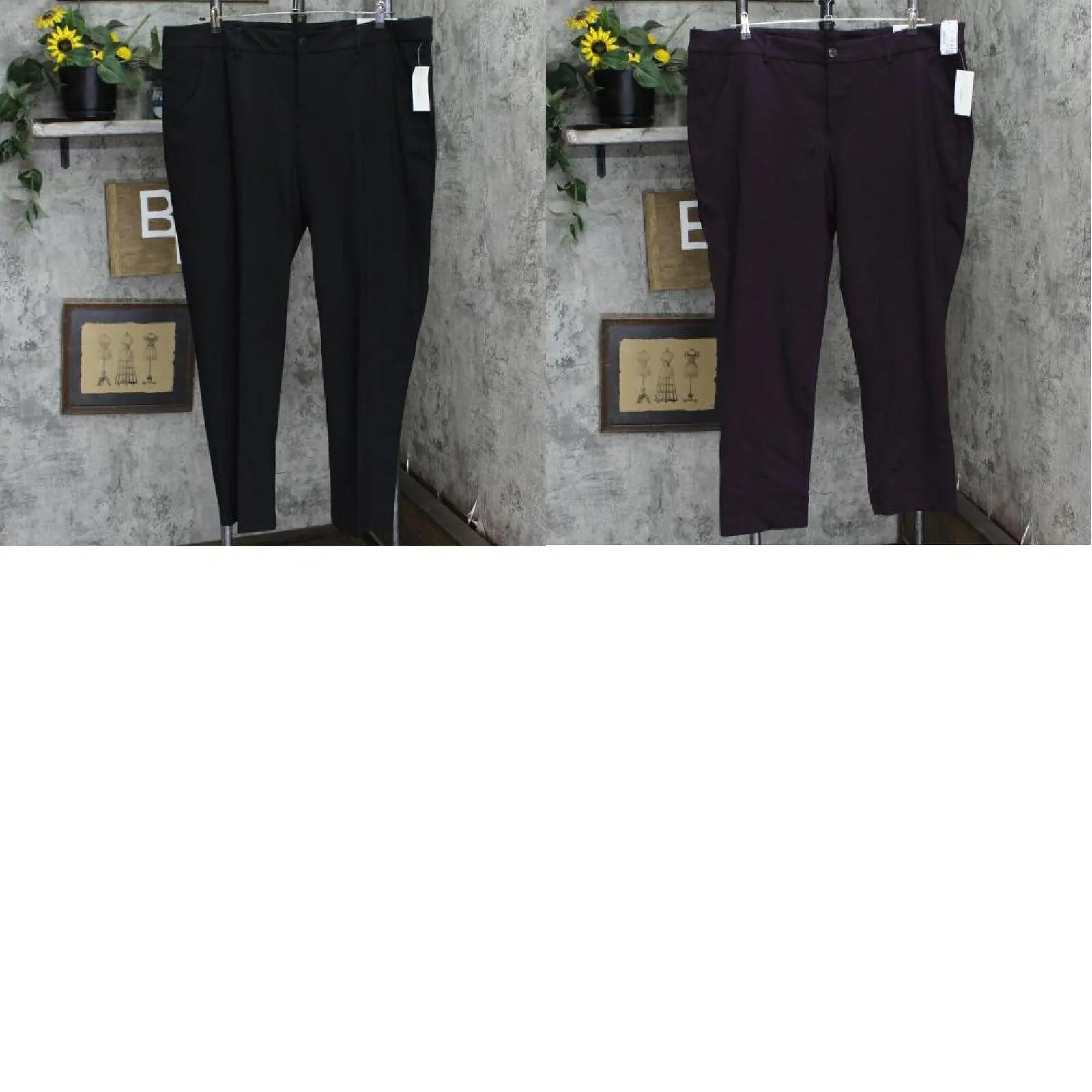 Cj Banks Womens Plus Size Tapered Shaped Fit Mid Rise Pants 5670