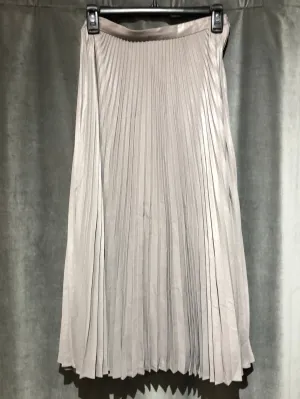 Club Monaco Silver Metallic Pleated Midi Skirt