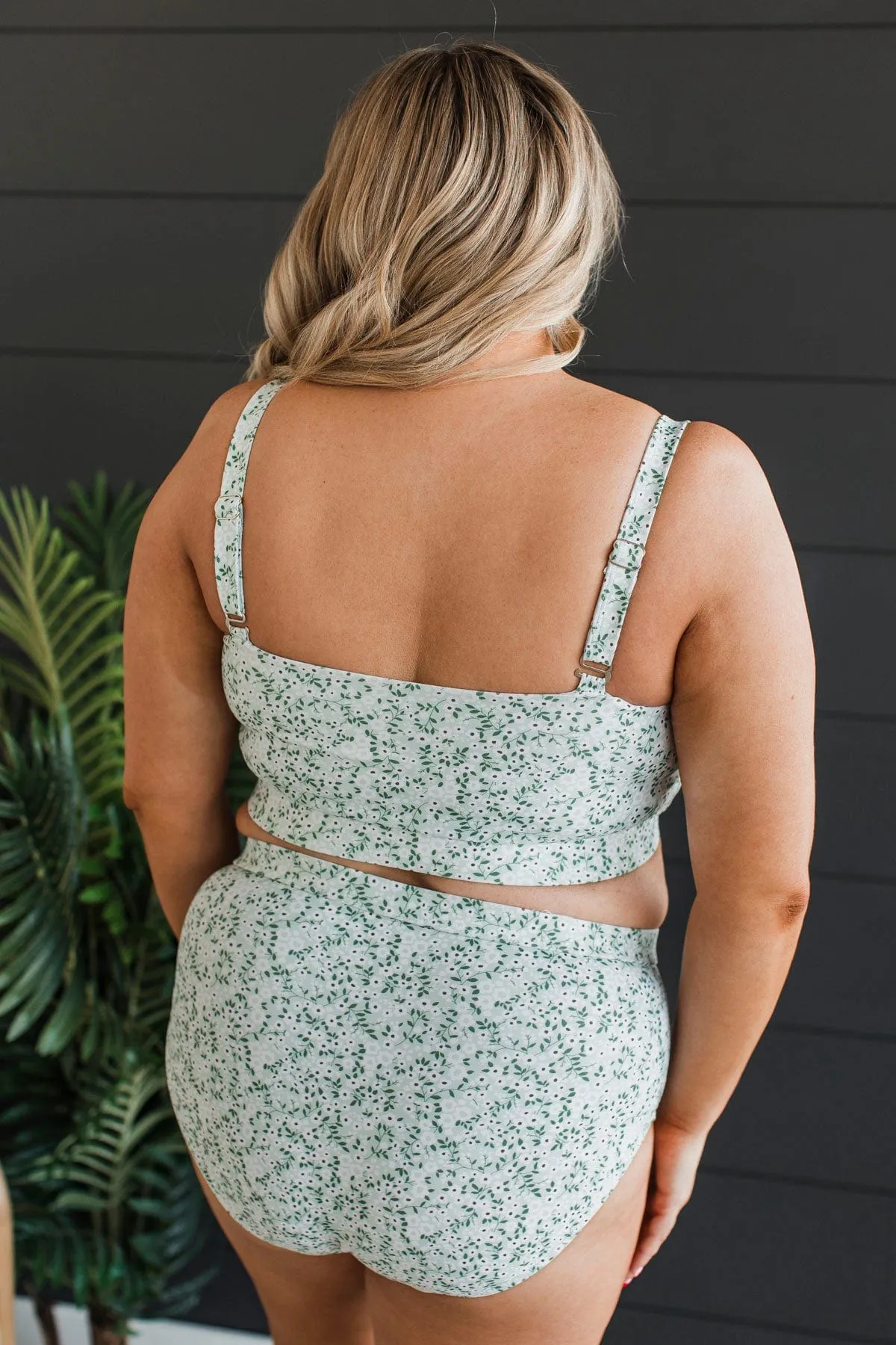 Coast Along Floral Swim Top- Mint