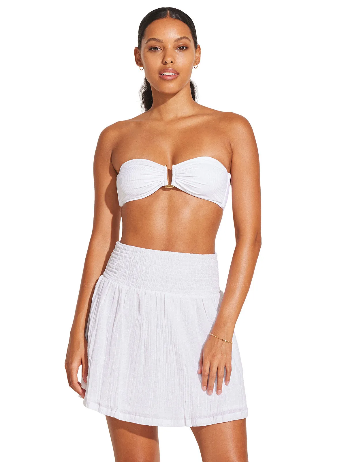 Costa Smocked Mini Skirt ::RET