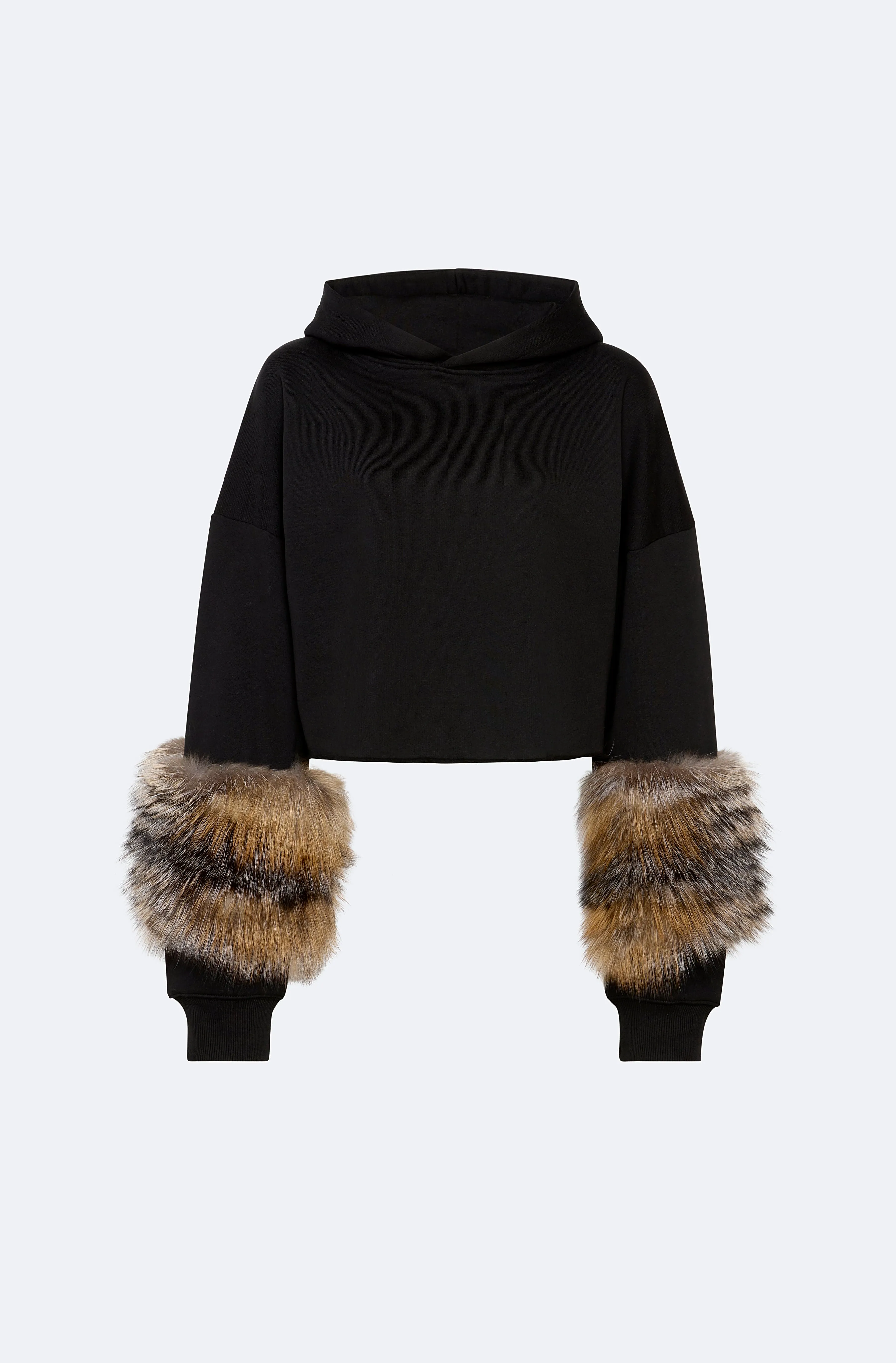 Cotton Sweatshirt With Fur