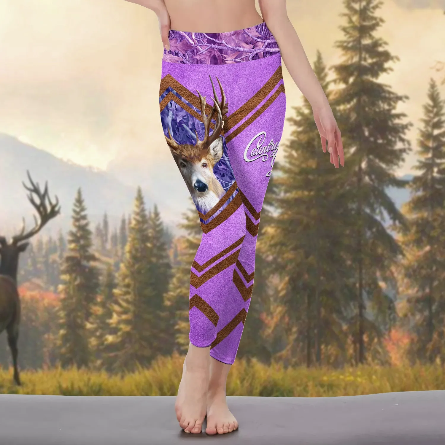 Country Girl Legging Pink Hunting Pattern 3D Legging 03