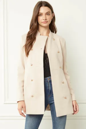 Cream Button Blazer