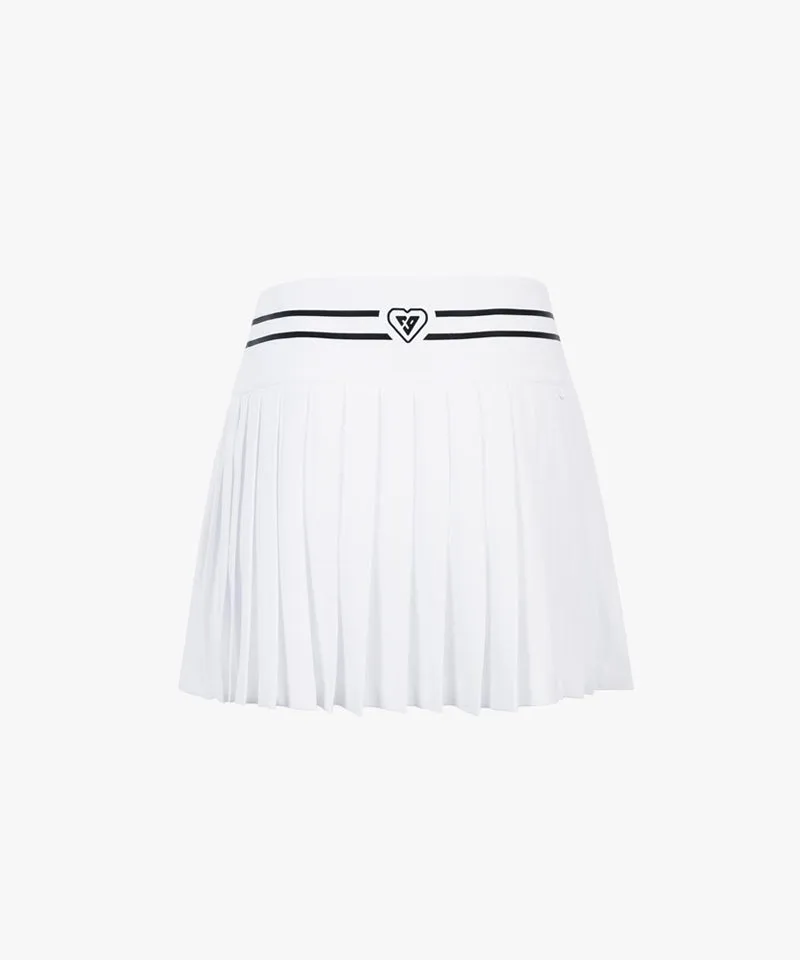 CREVE NINE: Color Combination Culottes Multi Skirt - White