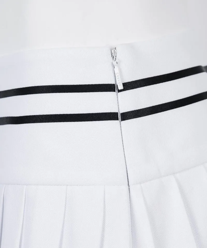 CREVE NINE: Color Combination Culottes Multi Skirt - White