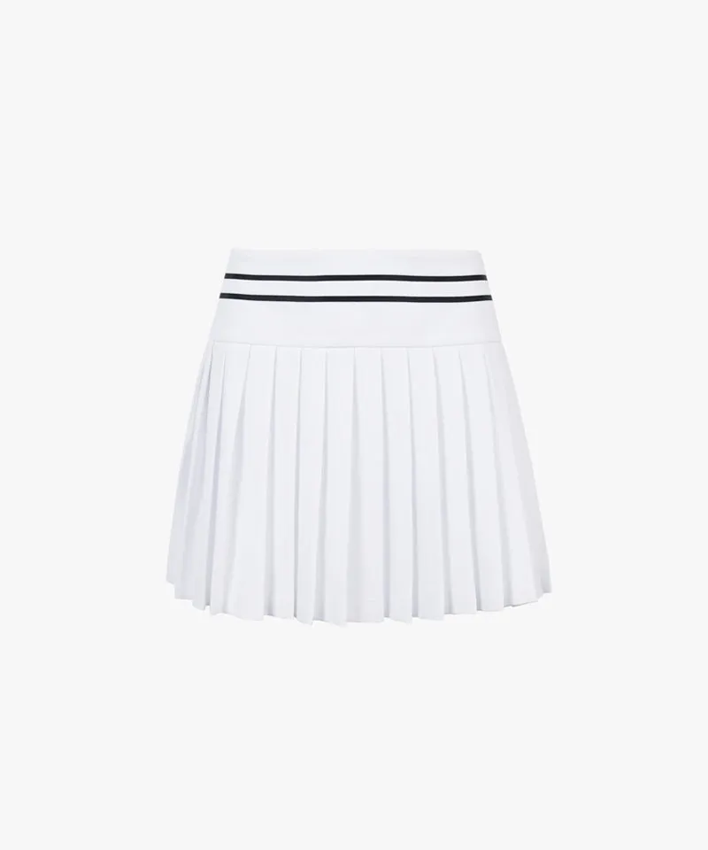 CREVE NINE: Color Combination Culottes Multi Skirt - White