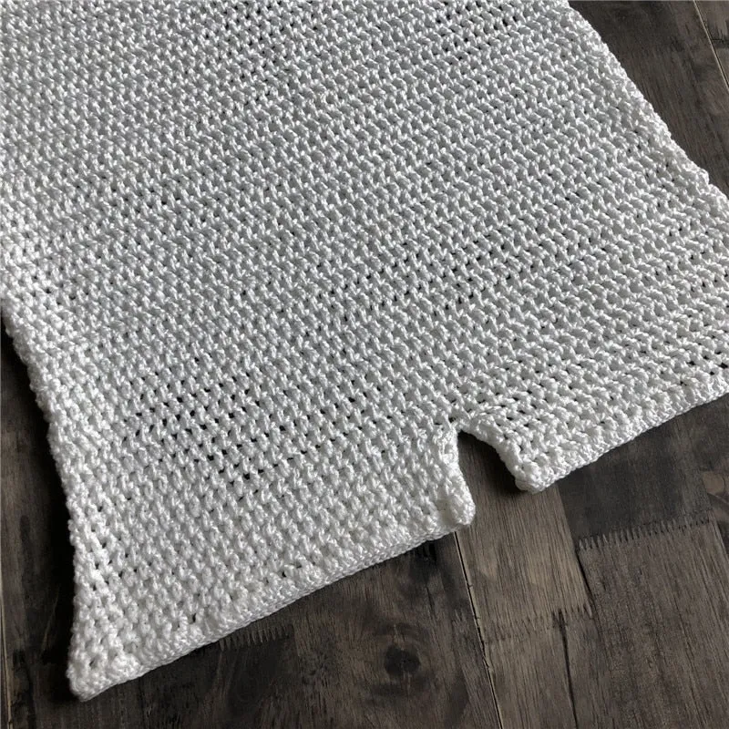 Crochet Beachwear Mesh See Through Beach Cover Up