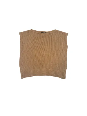 Cropped Knit Top in Camel