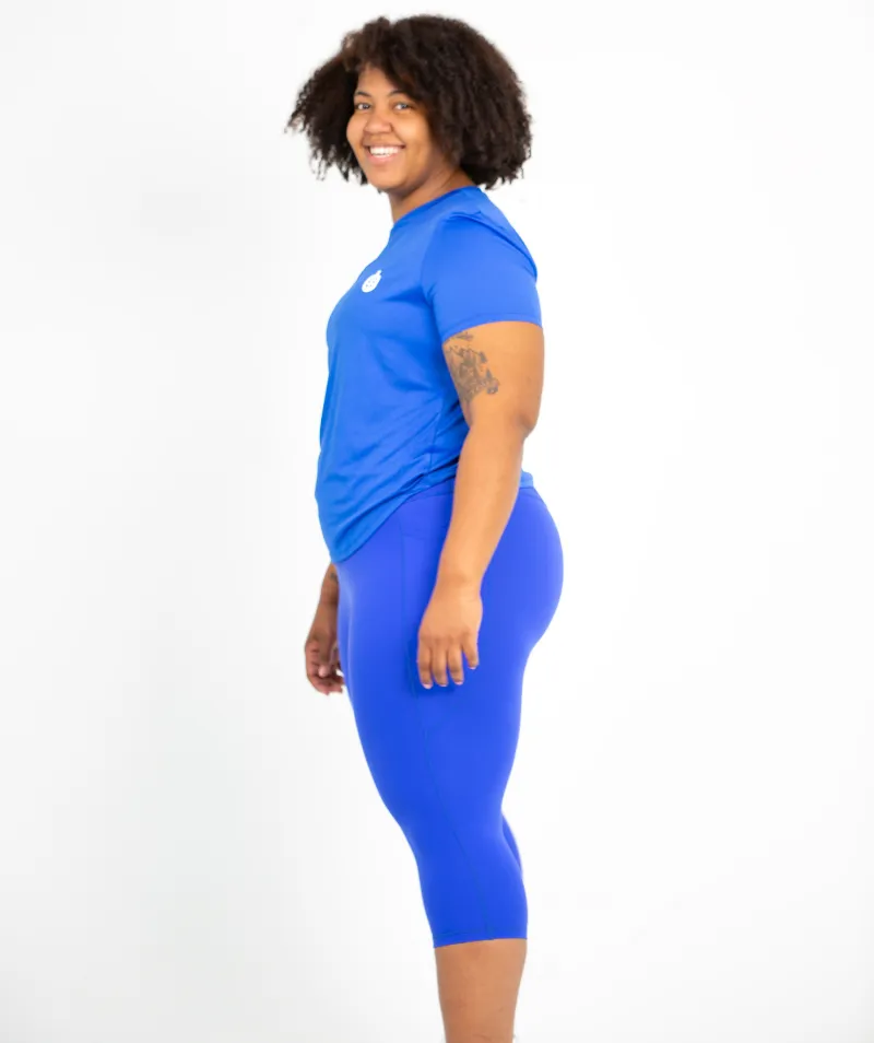 Cropped Pocket Legging | Blue