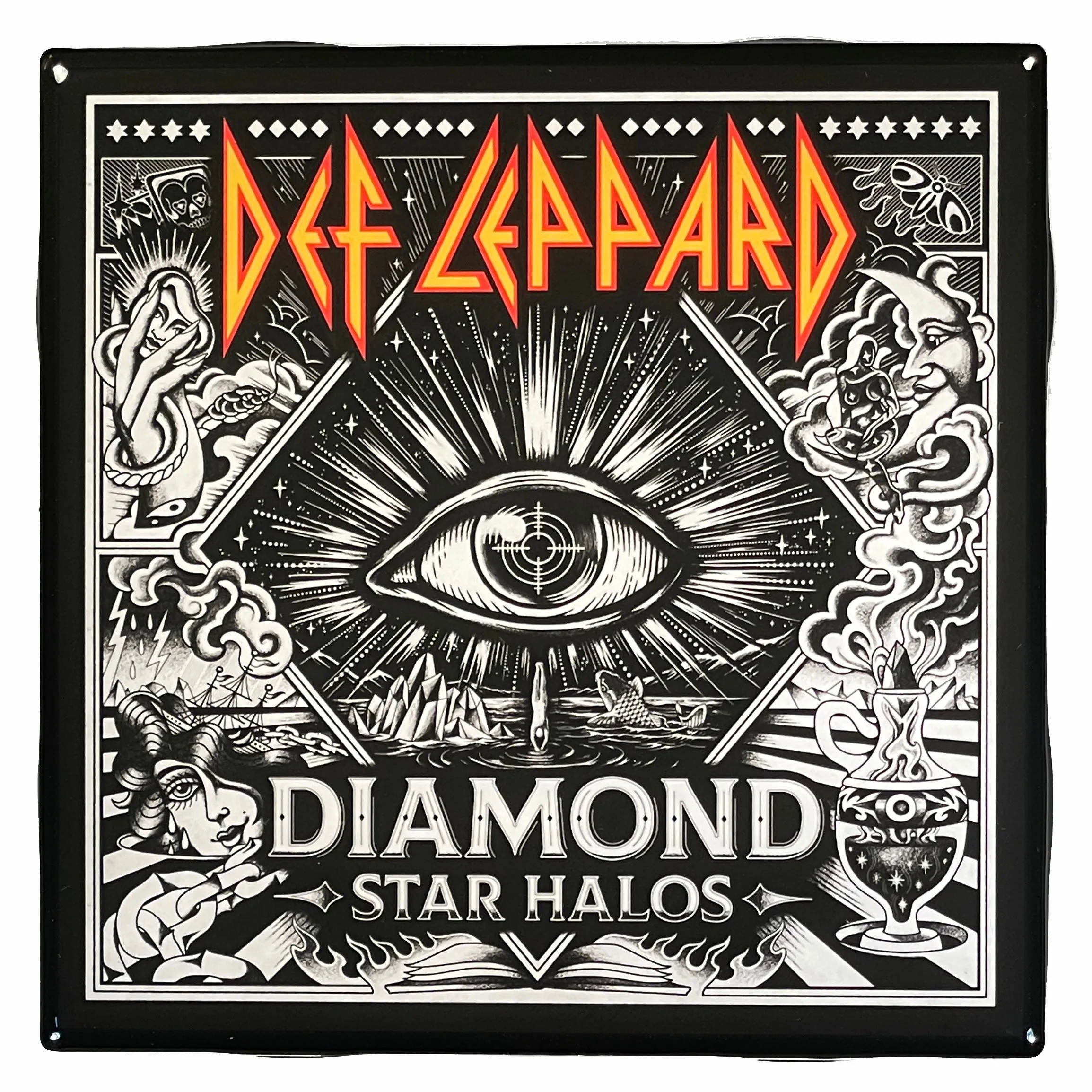 DEF LEPPARD Diamond Star Halos Custom Ceramic Tile Coaster