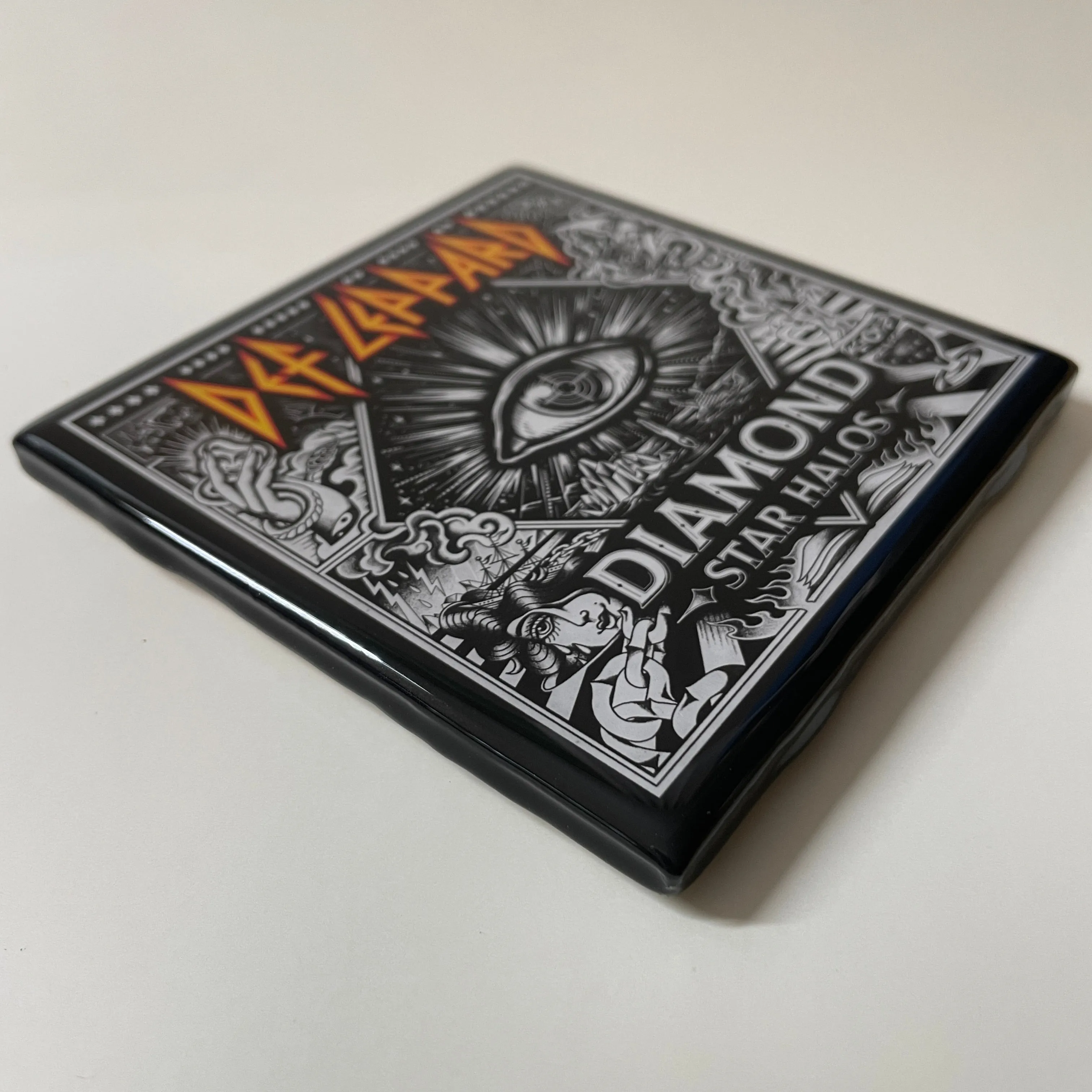 DEF LEPPARD Diamond Star Halos Custom Ceramic Tile Coaster
