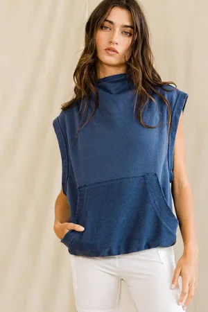 Denim Blue Hooded Bucketlist Pullover