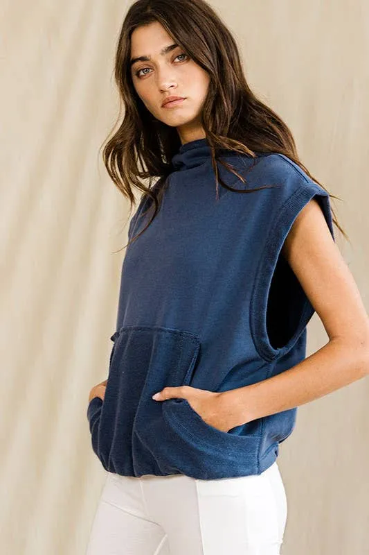 Denim Blue Hooded Bucketlist Pullover