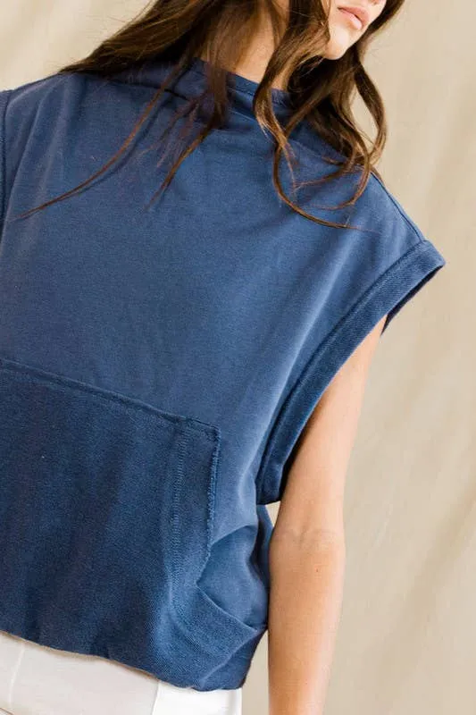 Denim Blue Hooded Bucketlist Pullover