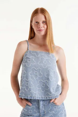 Denim Daisies Top