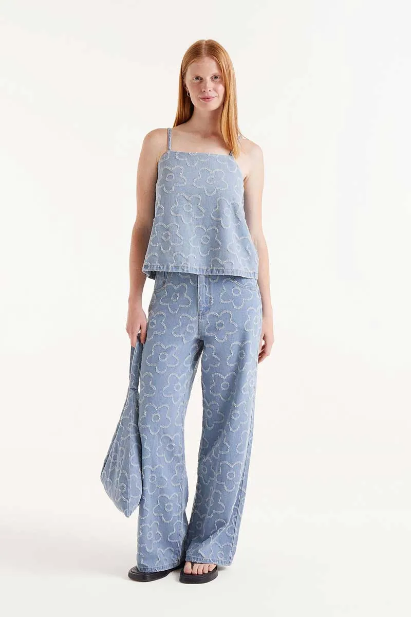 Denim Daisies Top
