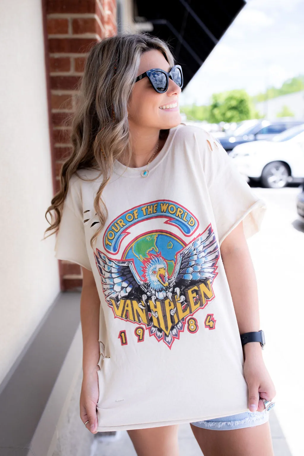 Distressed Vintage Tee- Van Halen