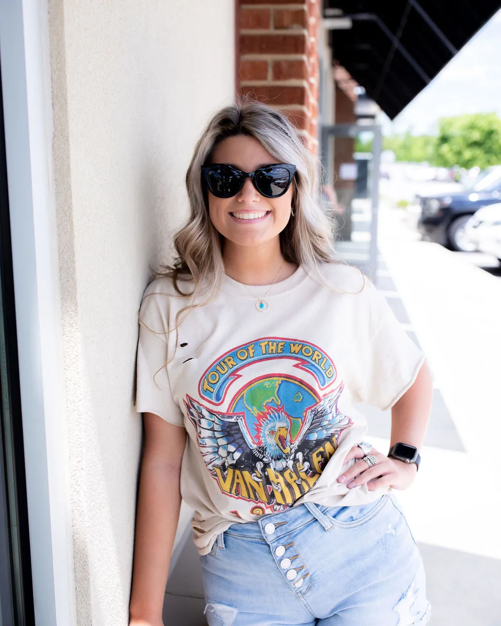Distressed Vintage Tee- Van Halen
