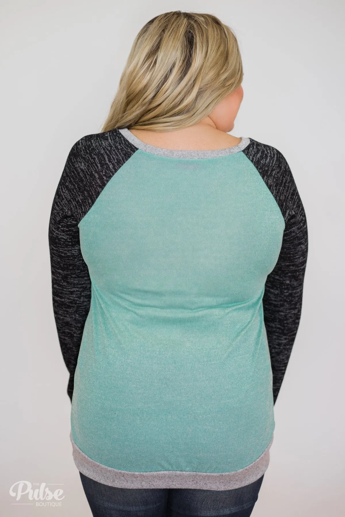 Don't Hesitate Long Sleeve Top- Light Blue