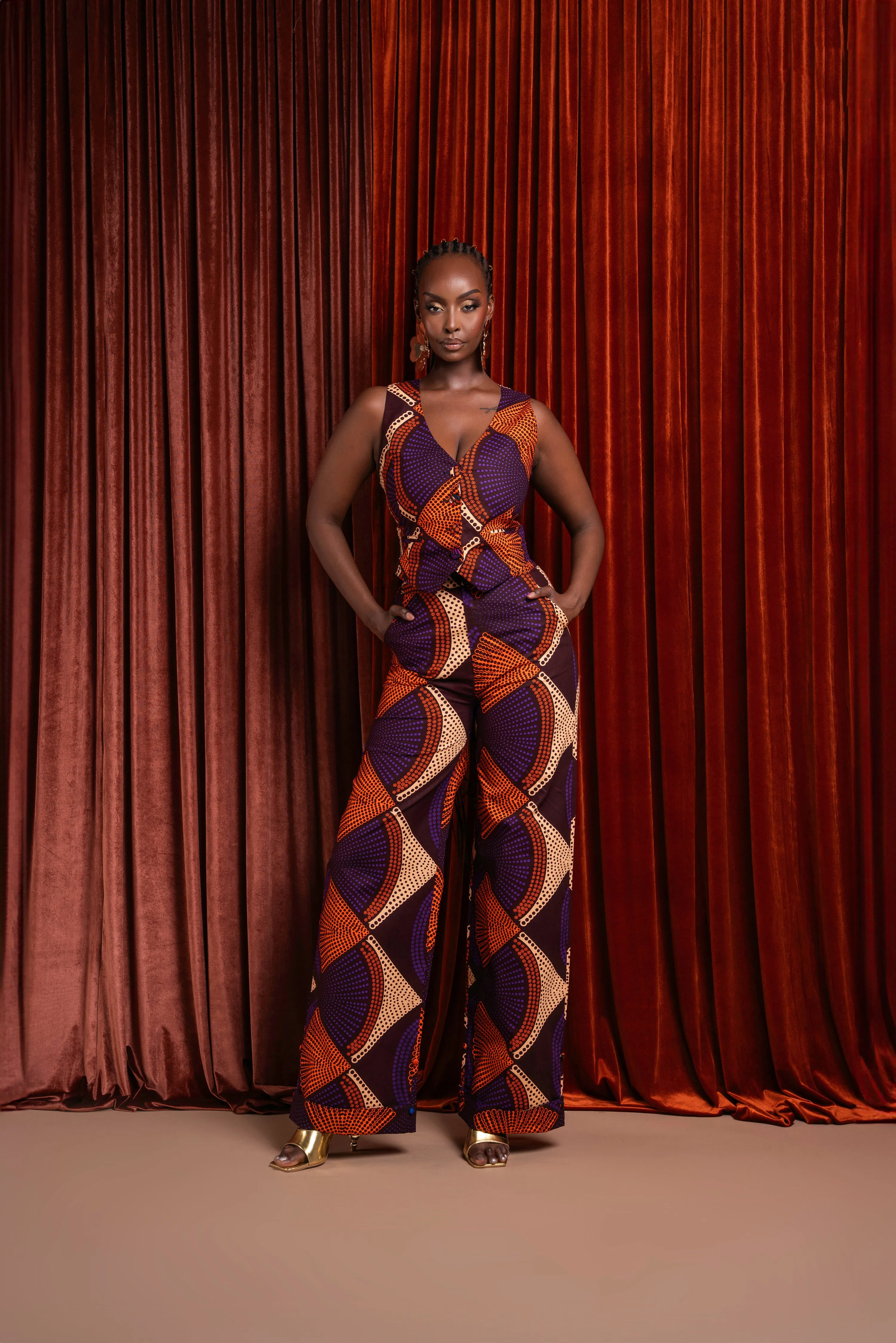 DORA African print WAISTCOAT