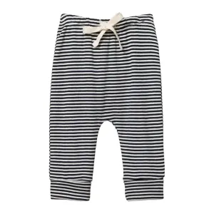 Drawstring Pants - Navy Stripe