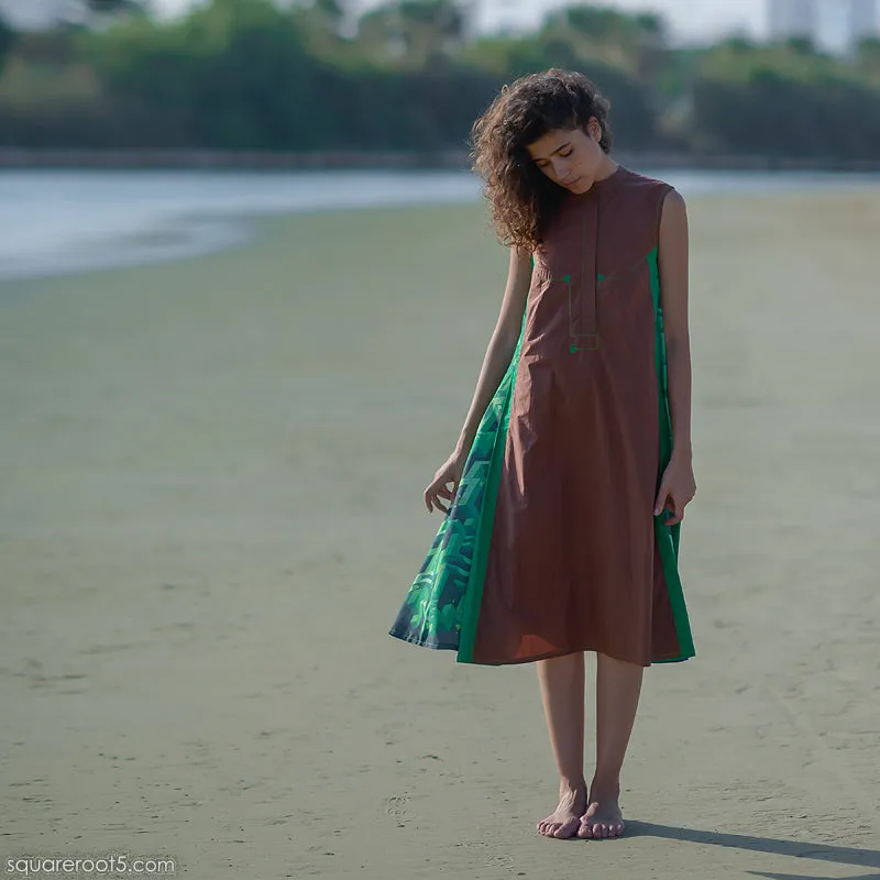 Dress "Cosmic Tetris" Model "BG"  Brown-Green