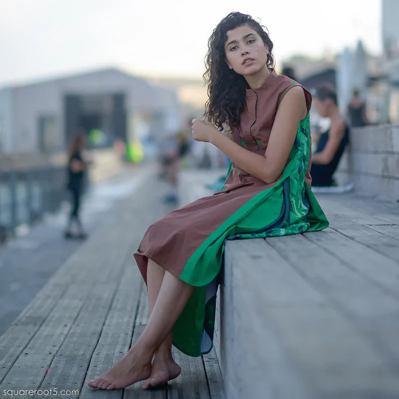 Dress "Cosmic Tetris" Model "BG"  Brown-Green