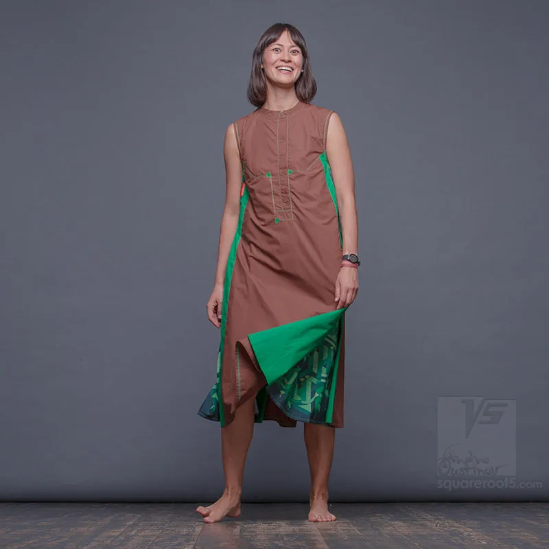 Dress "Cosmic Tetris" Model "BG"  Brown-Green