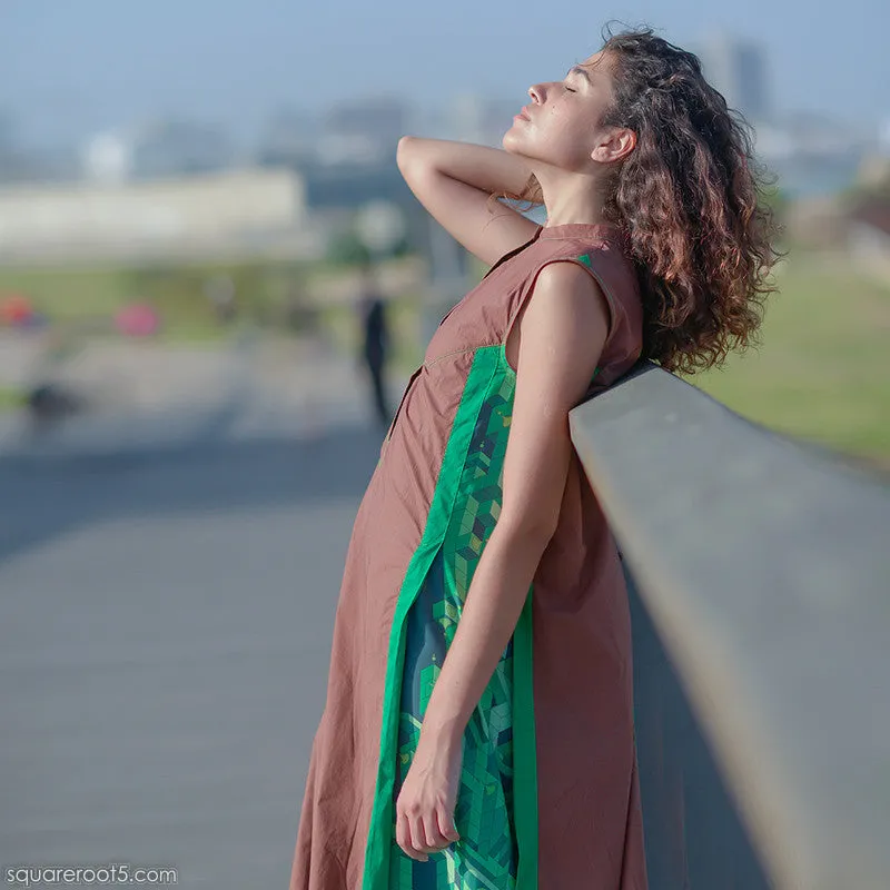 Dress "Cosmic Tetris" Model "BG"  Brown-Green