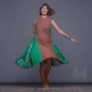 Dress "Cosmic Tetris" Model "BG"  Brown-Green