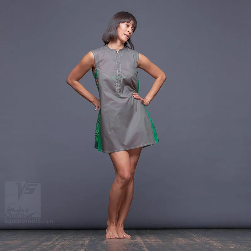 Dress "Cosmic Tetris" model "SGG" Short Gray-Green
