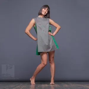 Dress "Cosmic Tetris" model "SGG" Short Gray-Green