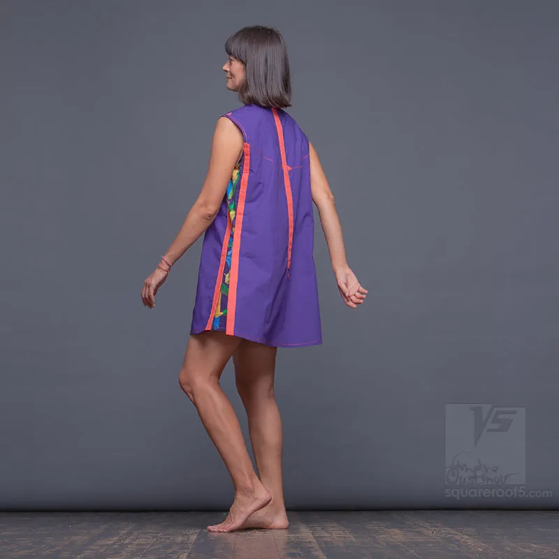 Dress "Cosmic Tetris" model "SVO" Short Violet-Orange