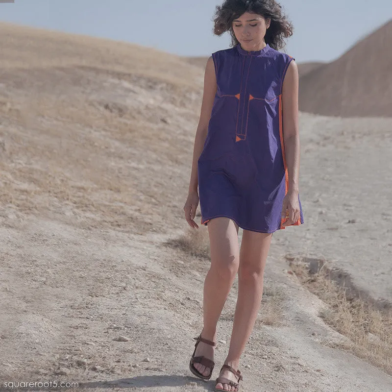 Dress "Cosmic Tetris" model "SVO" Short Violet-Orange