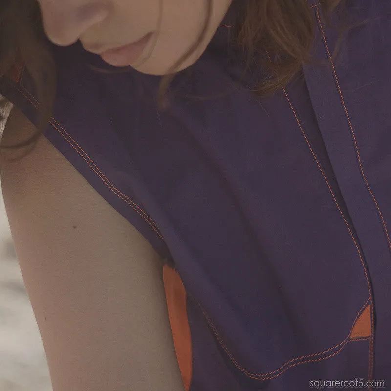 Dress "Cosmic Tetris" model "SVO" Short Violet-Orange