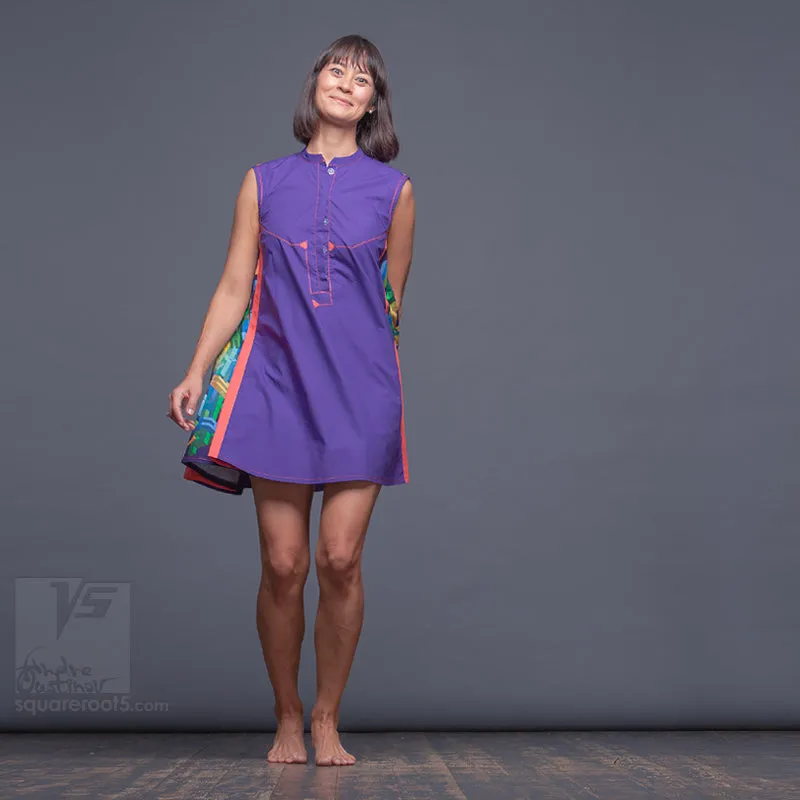 Dress "Cosmic Tetris" model "SVO" Short Violet-Orange