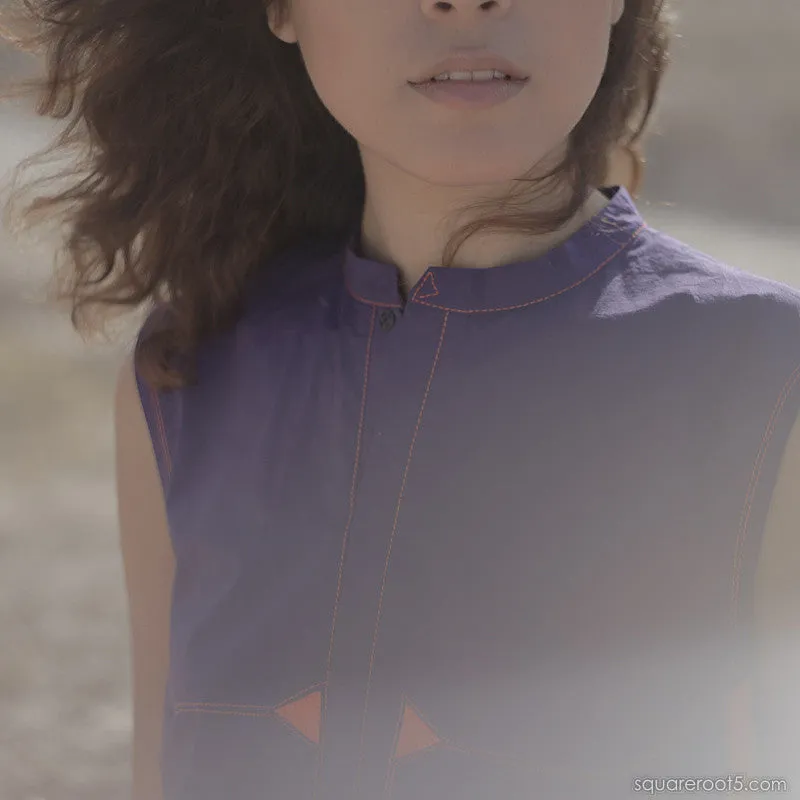 Dress "Cosmic Tetris" model "SVO" Short Violet-Orange