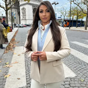 ‘EVERYDAY’ Longline Blazer - Beige