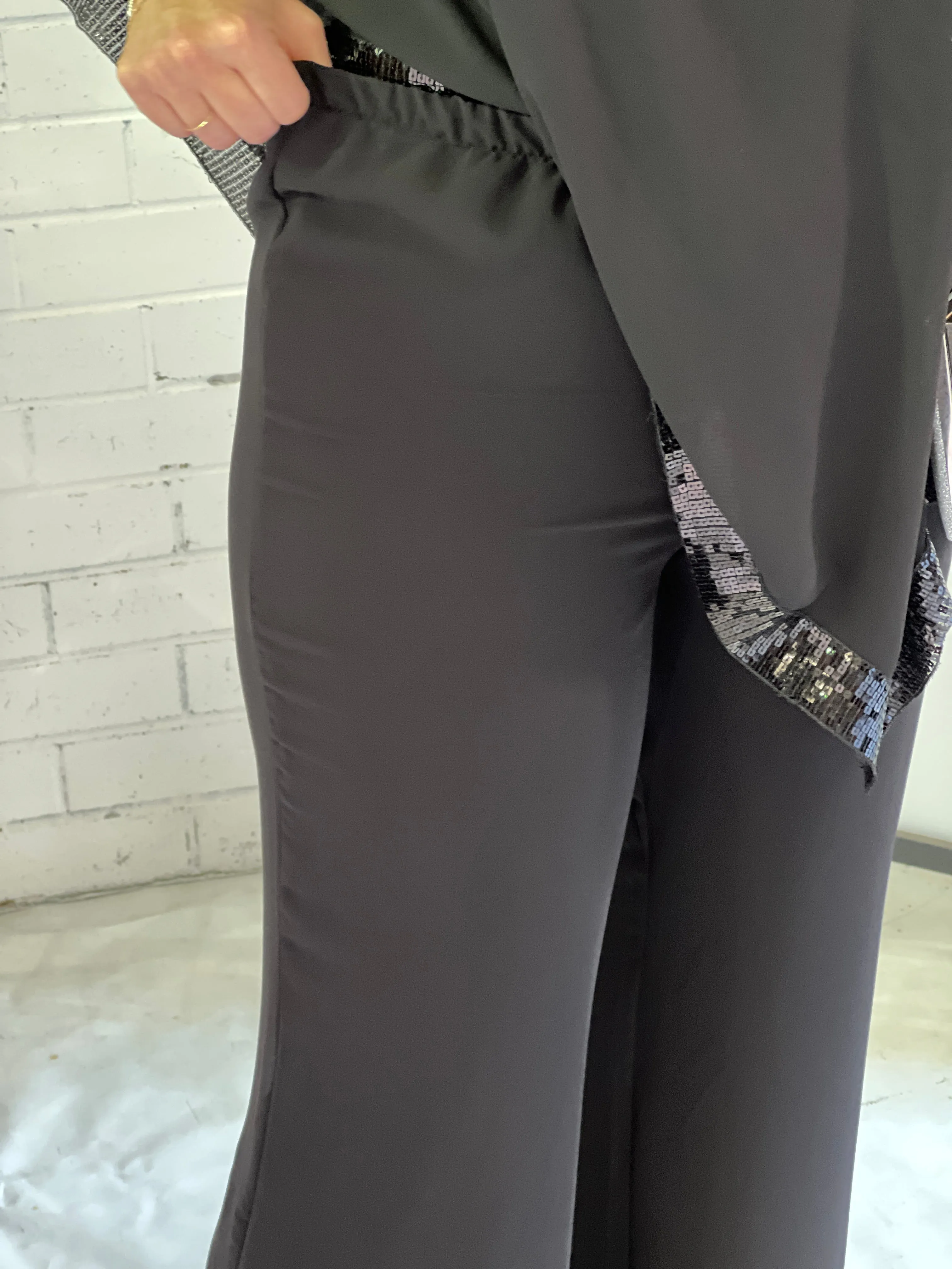 Faith Black Chiffon Pants