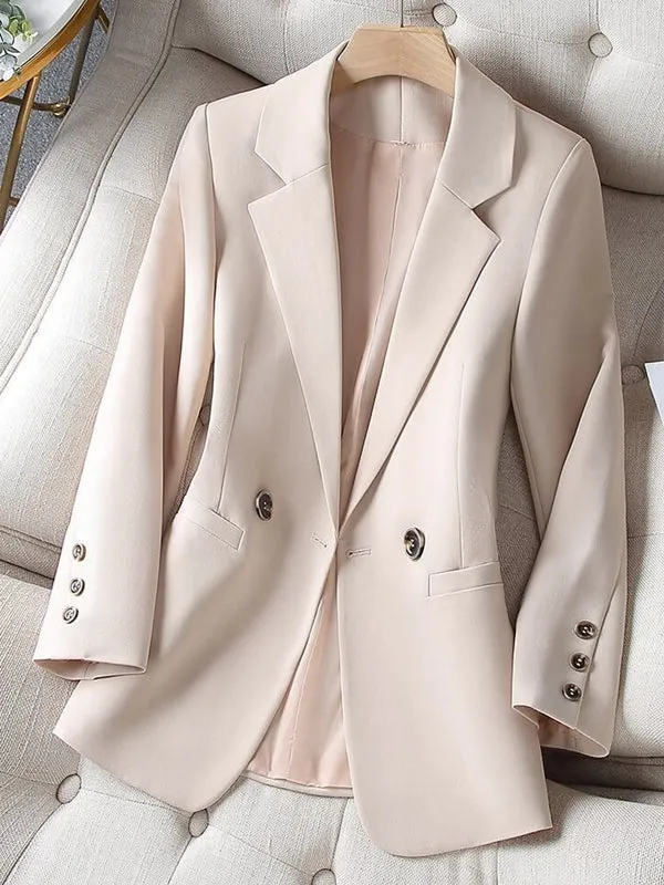 Fashion Korean Long Sleeve Blazers Woman Jacket