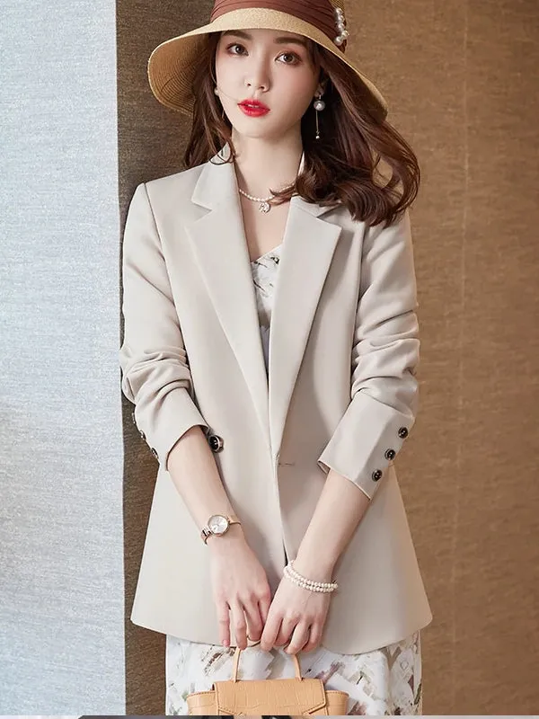 Fashion Korean Long Sleeve Blazers Woman Jacket