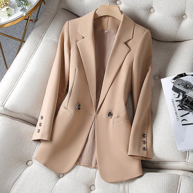 Fashion Korean Long Sleeve Blazers Woman Jacket