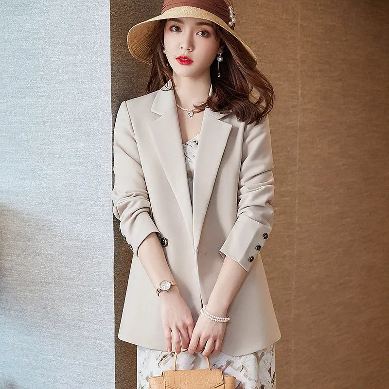 Fashion Korean Long Sleeve Blazers Woman Jacket