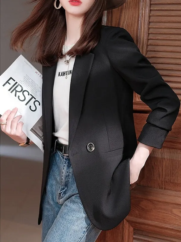 Fashion Korean Long Sleeve Blazers Woman Jacket