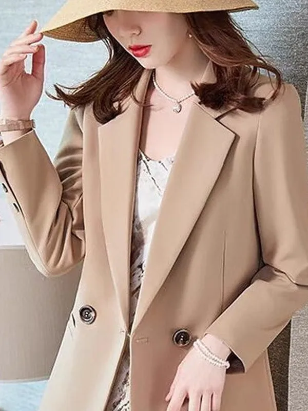 Fashion Korean Long Sleeve Blazers Woman Jacket
