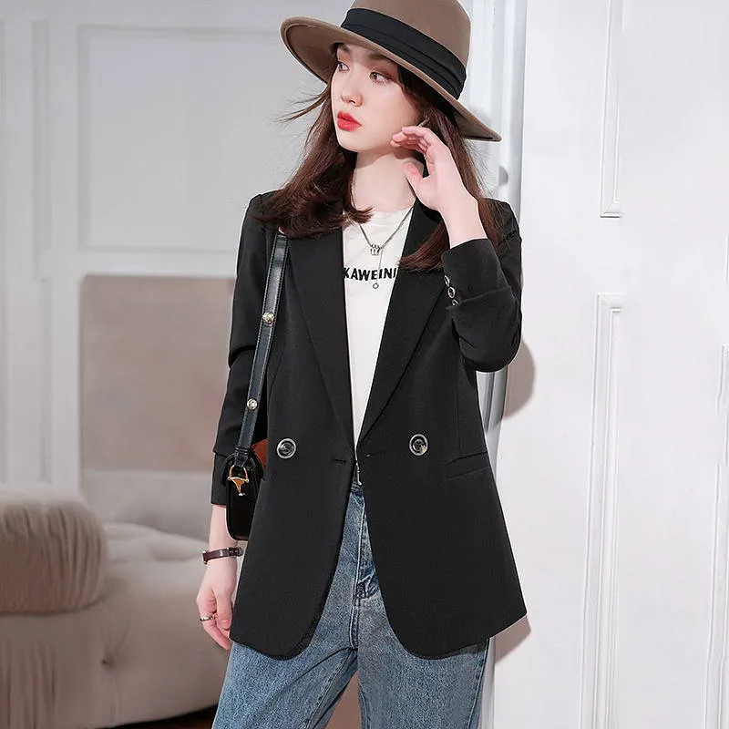 Fashion Korean Long Sleeve Blazers Woman Jacket
